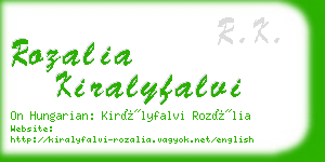 rozalia kiralyfalvi business card